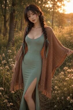Mauve Twilight by the Firelight drapey Knit slouchy fringe cardigan Sweater S/M